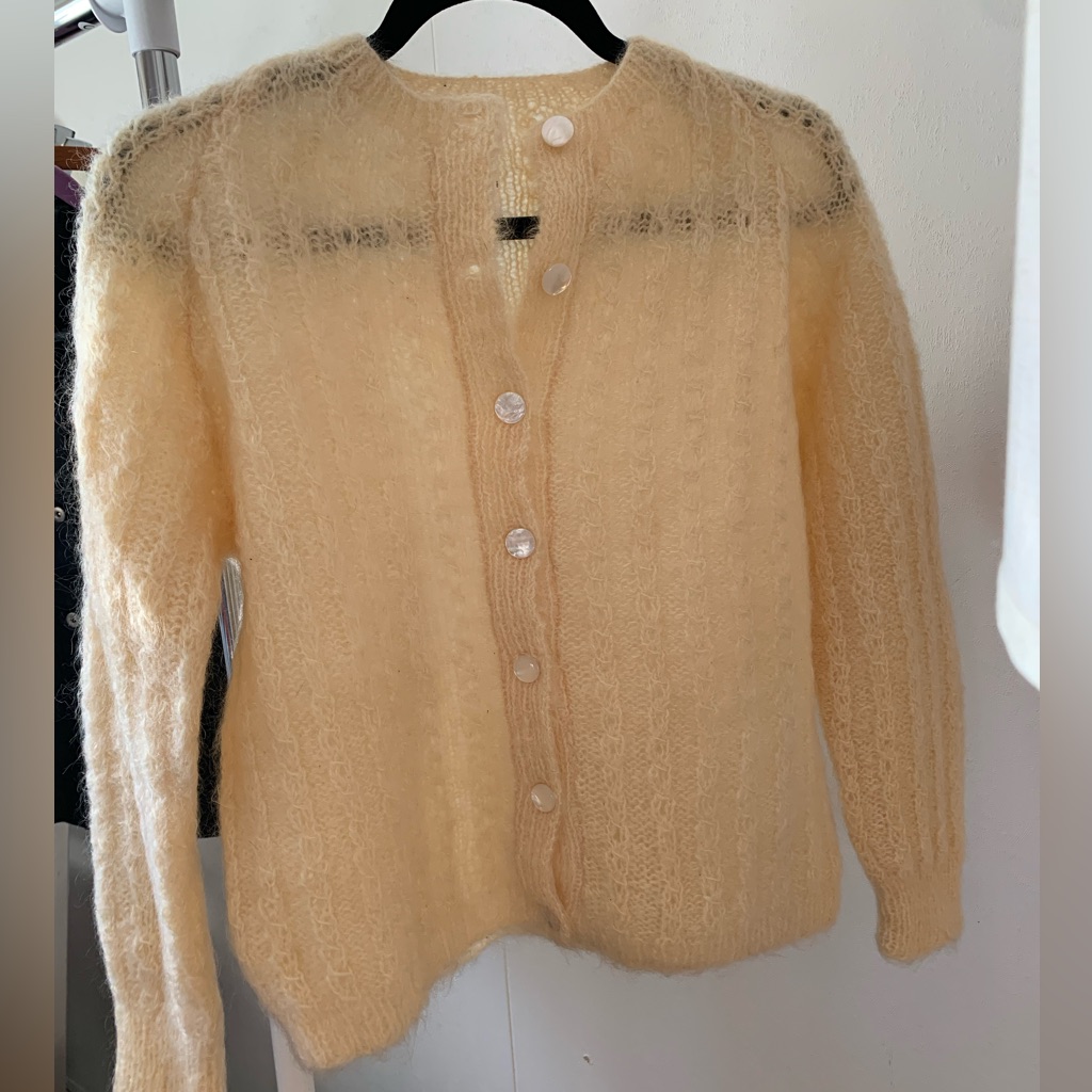 Vintage Cream Cable Button-Up Cardigan